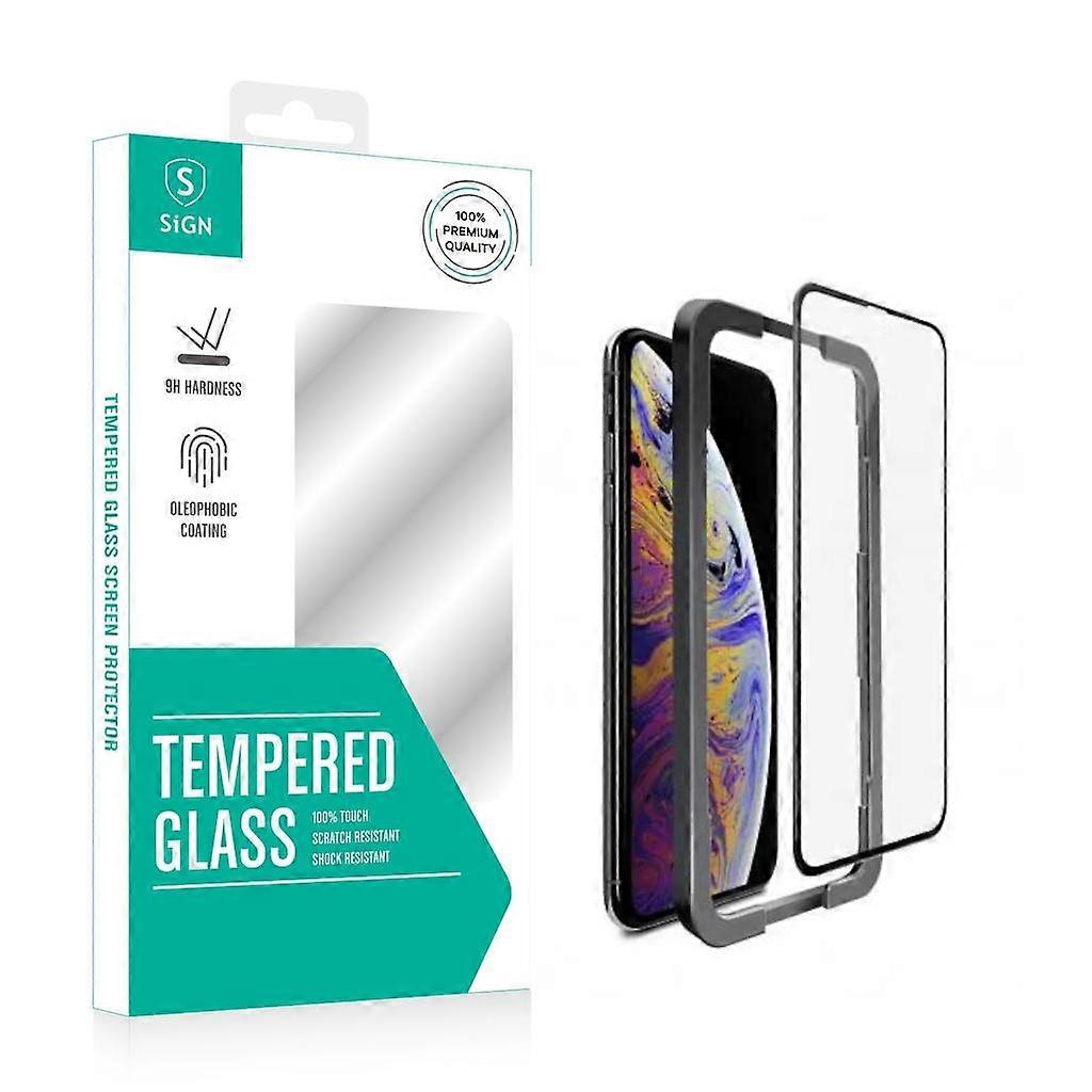 Full Cover Tempered Glass Screen Protector for iPhone 12/12 Pro + Mounting Frame