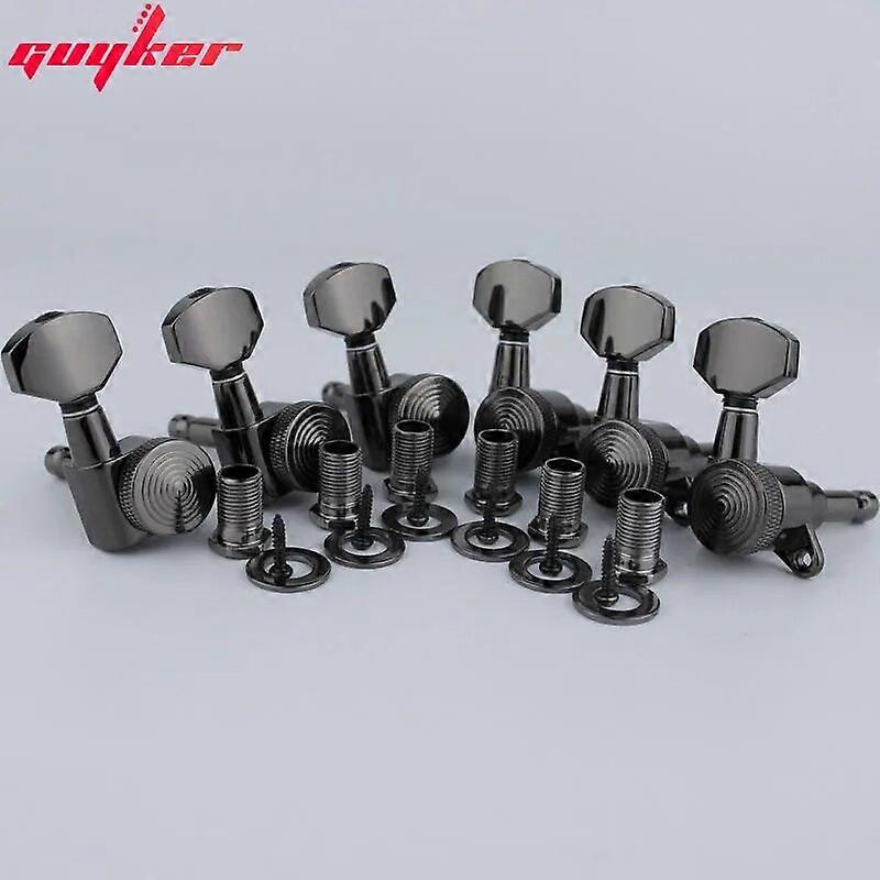 Rök färg Låsande Stämskruvar Gitarr stämskruv 07SP Lock Svart Nickel Stämskruvar