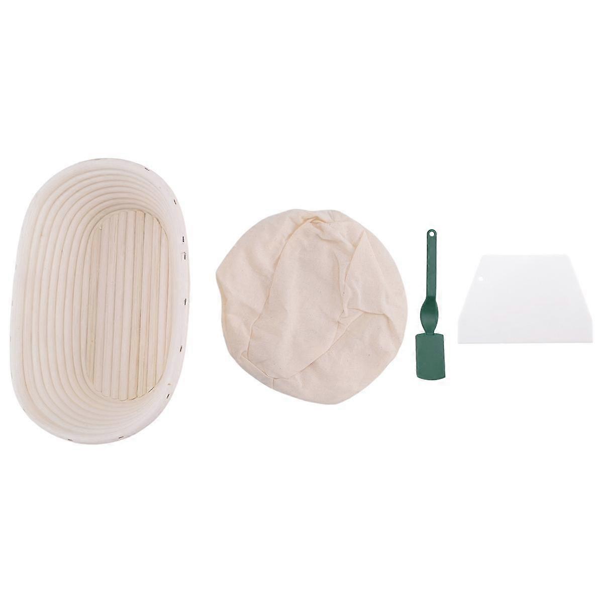 Oval brödjäsningskorg, handgjord Banneton brödjäsningskorg Brotform med brödlamm, deg