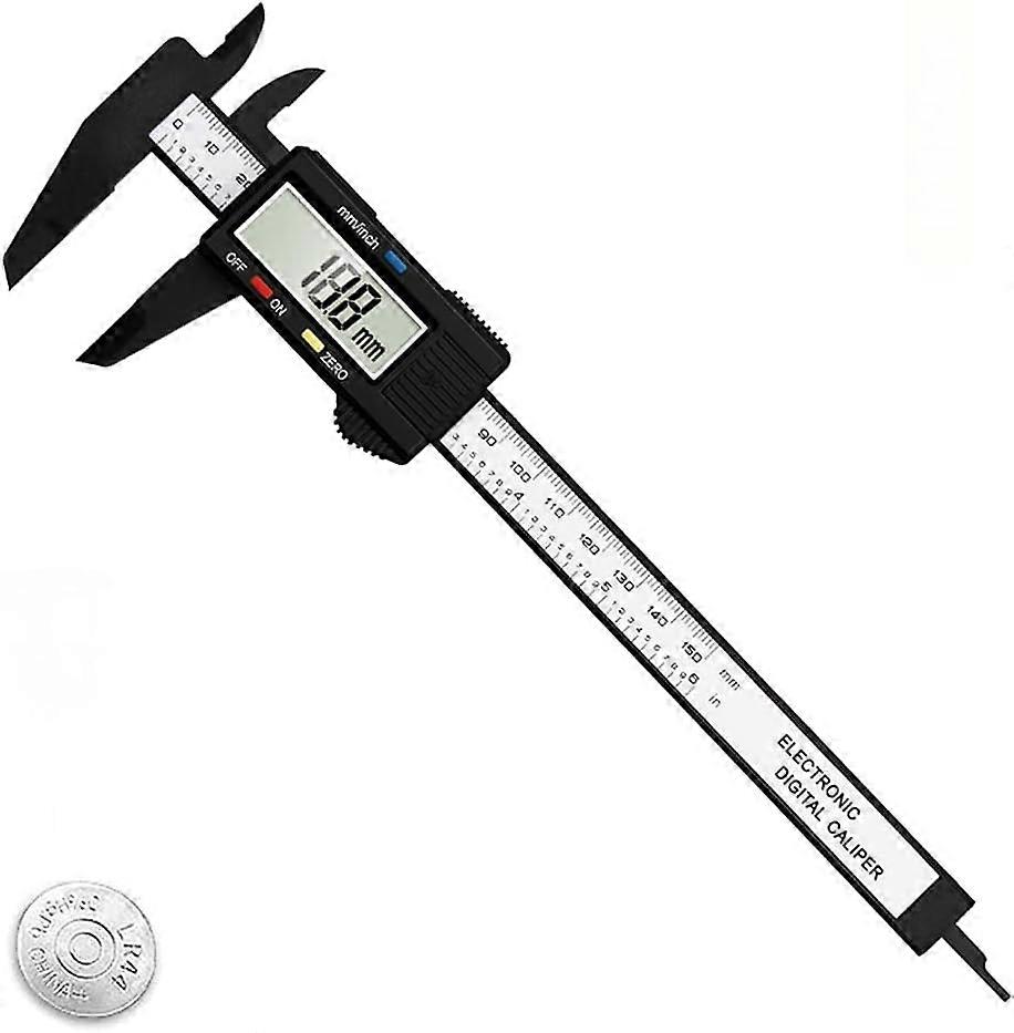 Electronic Digital Display Caliper 6" LCD Metric Conversion Between 6" and 150mm, Waterproof Digital Caliper Clip