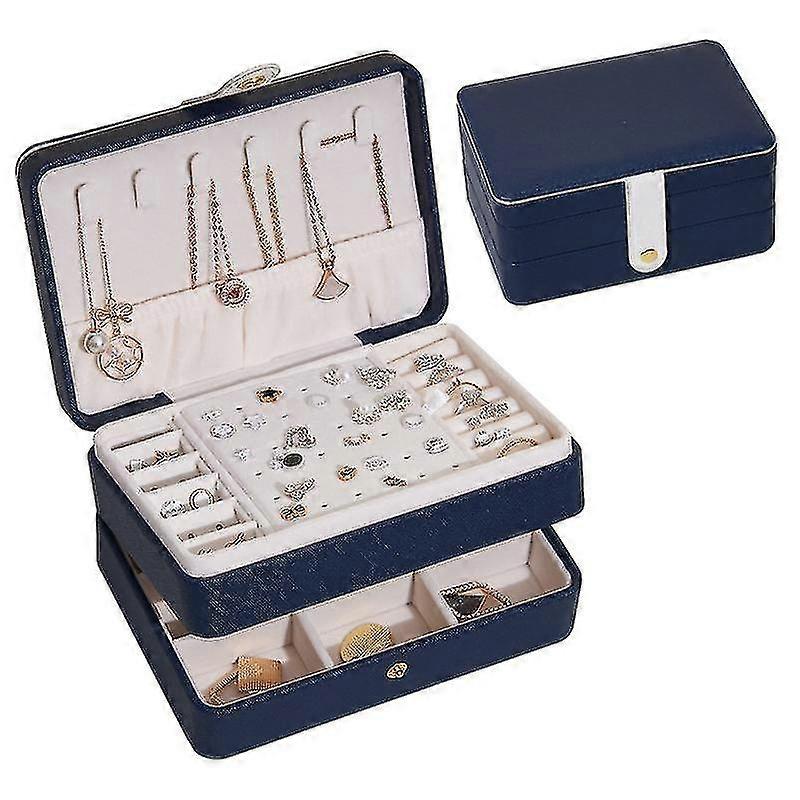 Schmuck Box Schmuck Display Box Portable Case Mädchen Geschenk (blau)