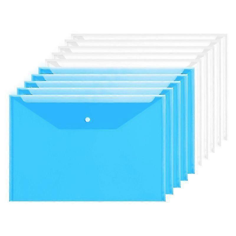 Jinxiu Plastic Wallets - A4 Plastic Folders With Wallet Document Folder(10pcs, Blue, White)