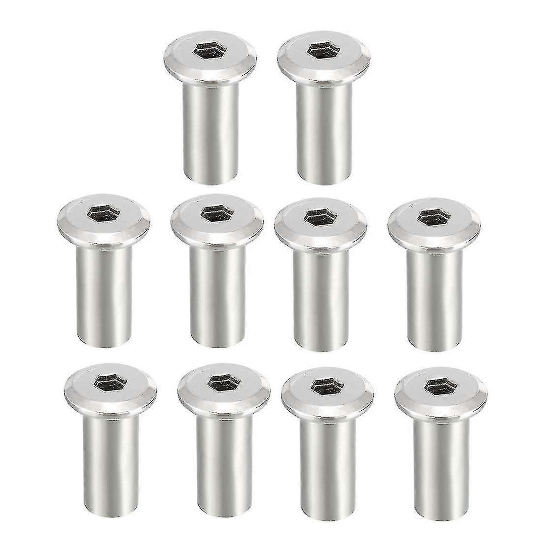 M8x20mm sekskanthode hode Sett inn mutter skruestolpe hylsemutter for møbler 10 stk