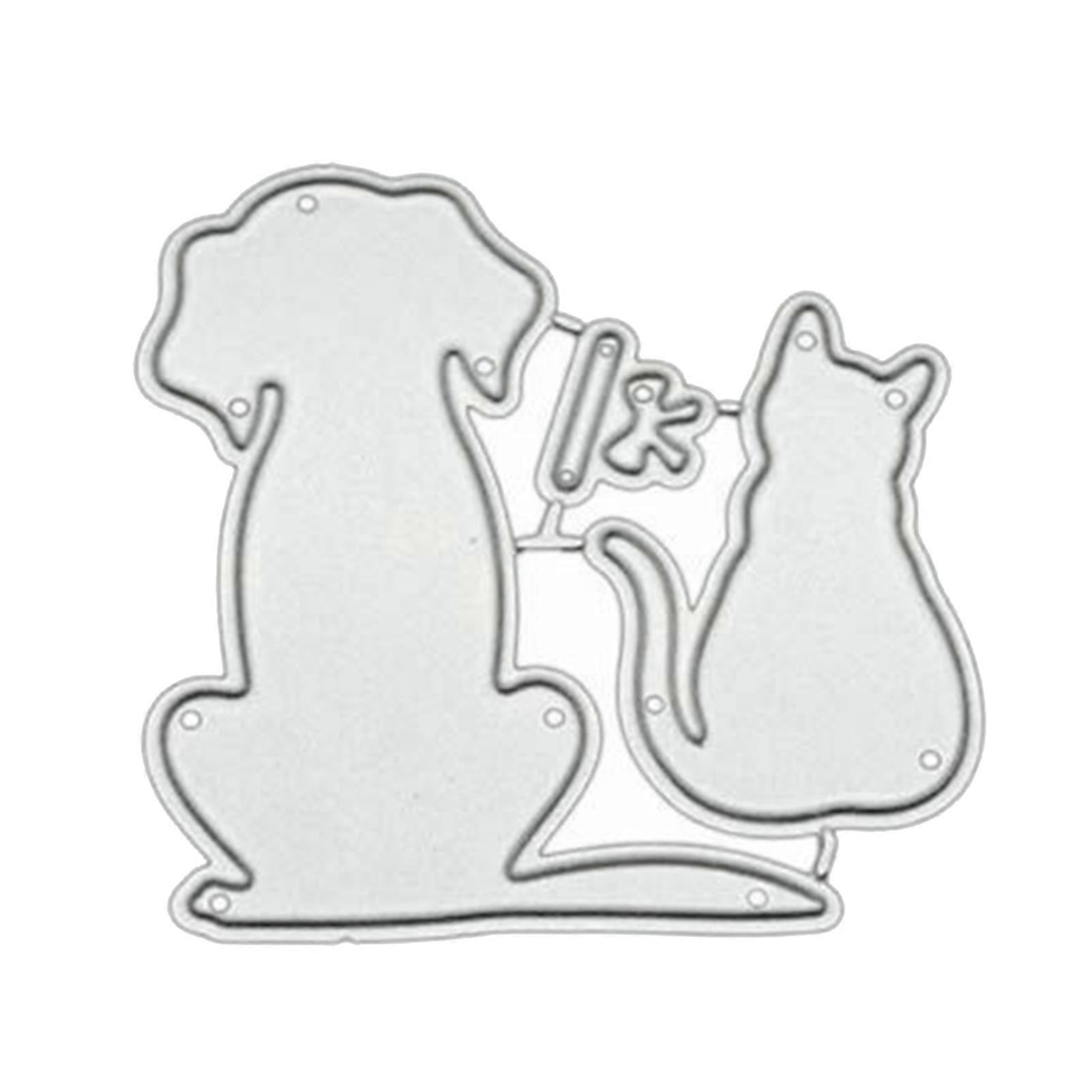 Stencil Mold Precise Lovely Pattern Dog Cat Shape Card Making Stencil Mold for Anniversary