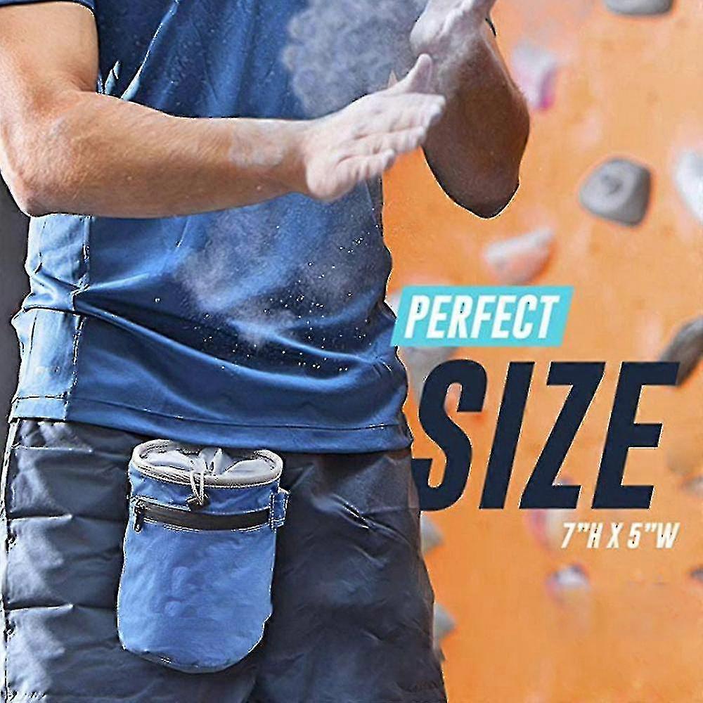 Torba kredowa do wspinaczki skałkowej - Bouldering Chalk Bag Bucket With Quick-clip Belt And 2 Large Zippered Pockets - Sprzęt wspinaczkowy