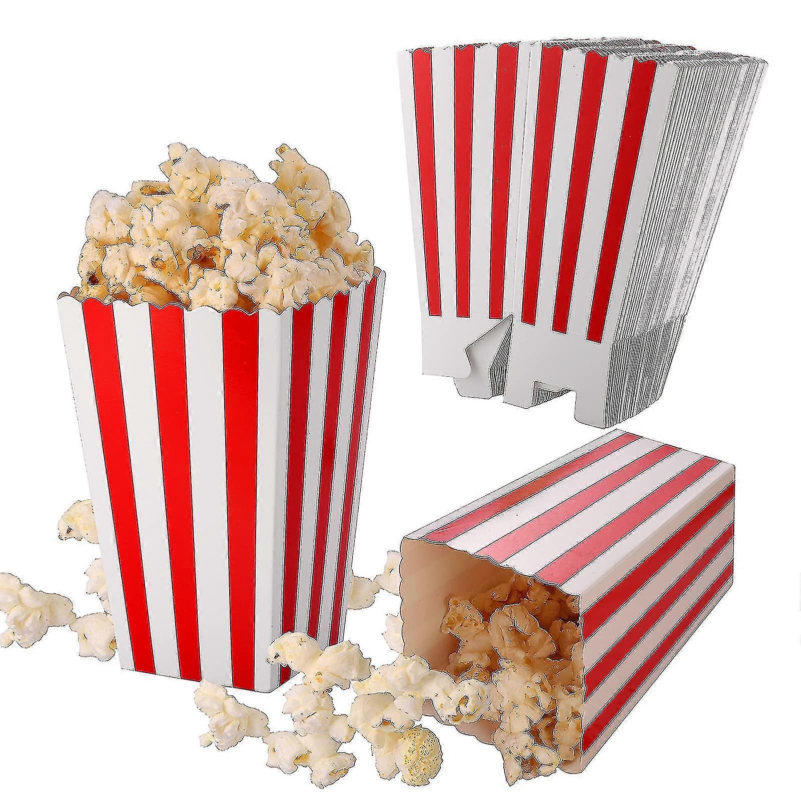 100 Pcs Popcorn Bags, Small Paper Candy Containers, Retro Popcorn Bags, For Popcorn Pretzel Sticks And Candy Bar Party, Birthday (red)