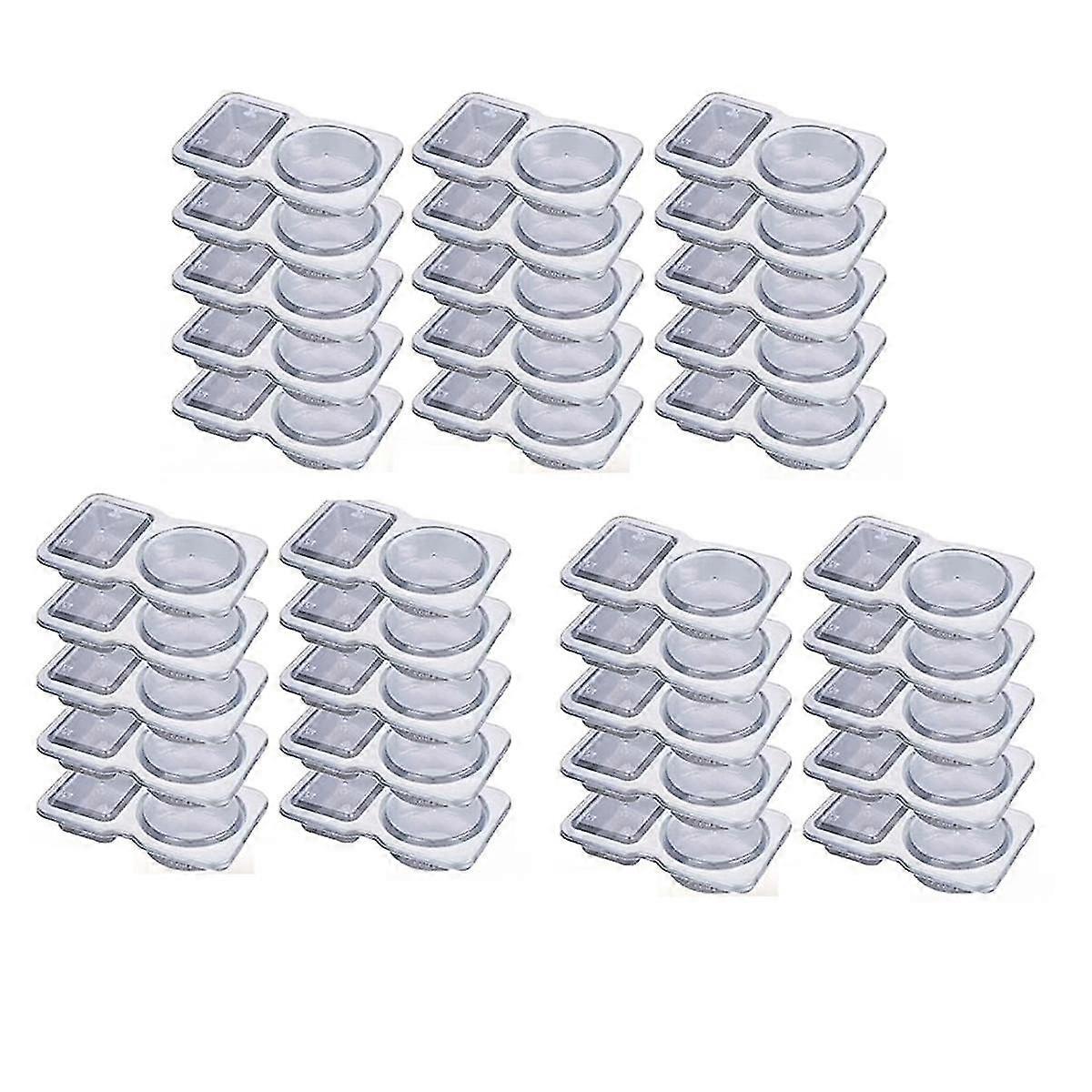 Contenants à condiments à double compartiment avec couvercles - 3 oz, contenants à collation à 2 compartiments, contenants à sauce réutilisables, 35 pièces