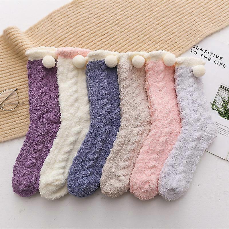 6pairs Fluffy Socks for Womens Cosy Thick