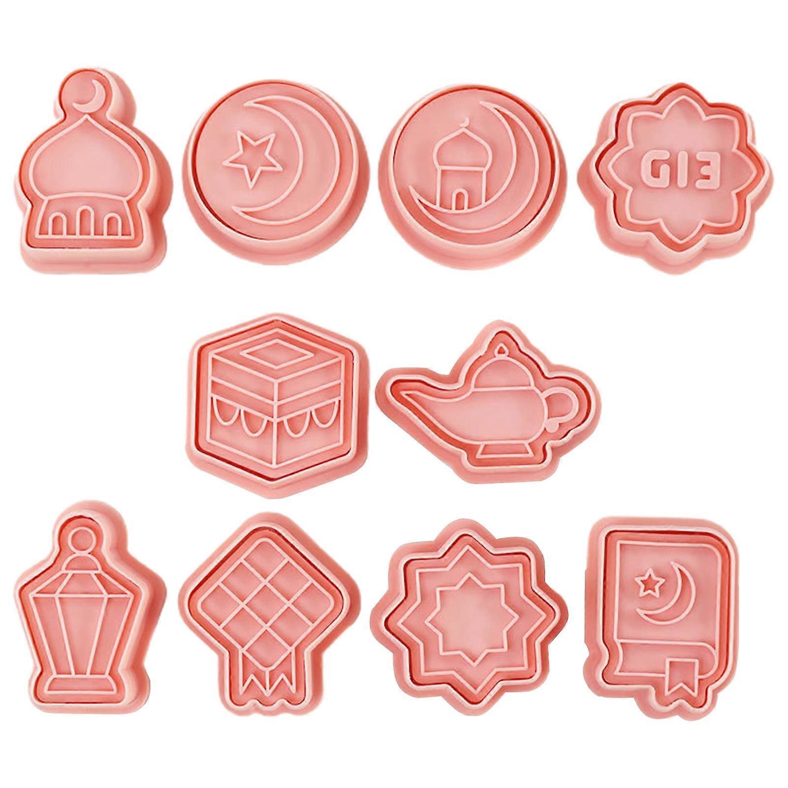 10Pcs Cookie Cutters Food-grade Multiple Shapes Smooth Surface Non-stick Easy-Demoulding DIY Making Baking-Tools Cake Plunger Fondant Moulds Party Sup