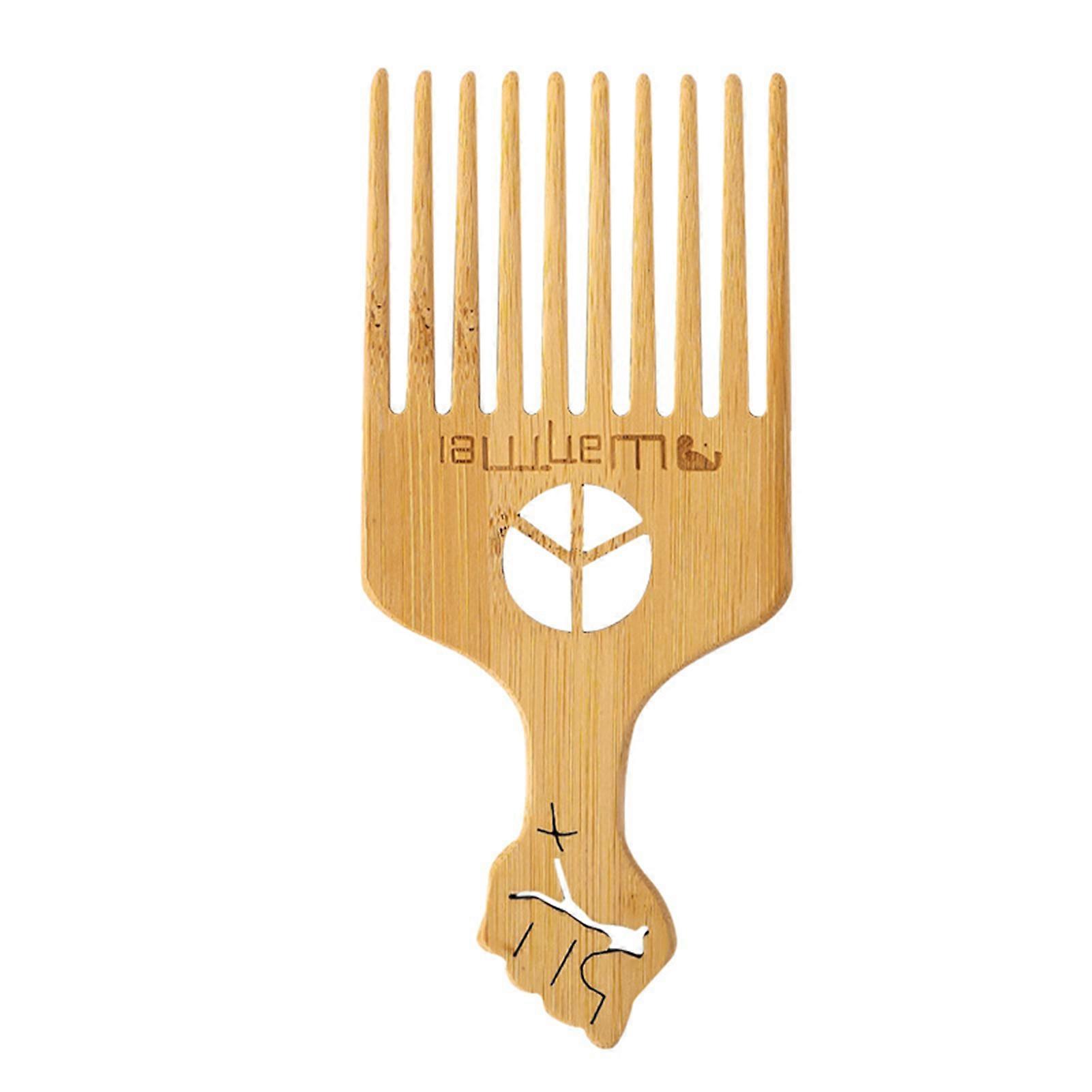 Hair Comb Anti-Static Ergonomics Handle Mini Bamboo Wide Tooth Beard Care Comb compatible Men kaesi