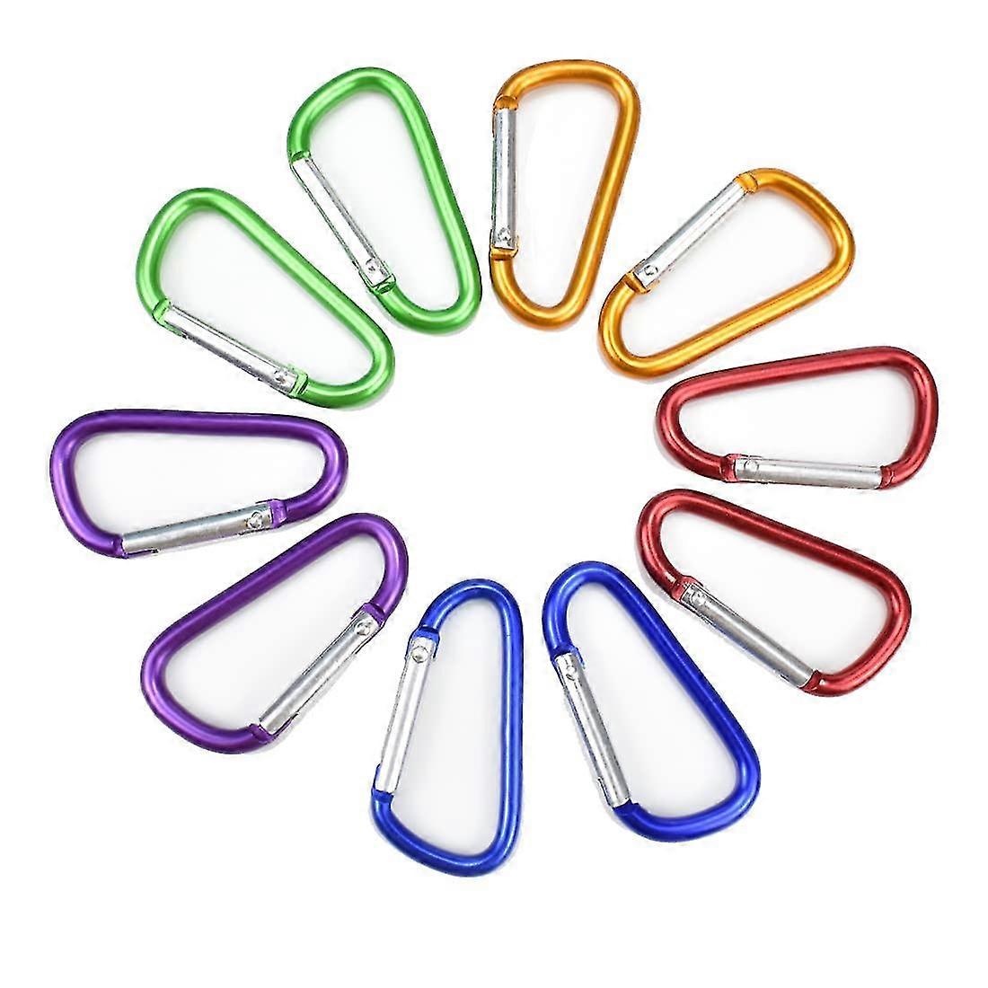10 Pcs Large Carabiner D Ring Clip Hook Durable Keychain Camping Accessories For Outdoor, Fishing, Hiking Random Color