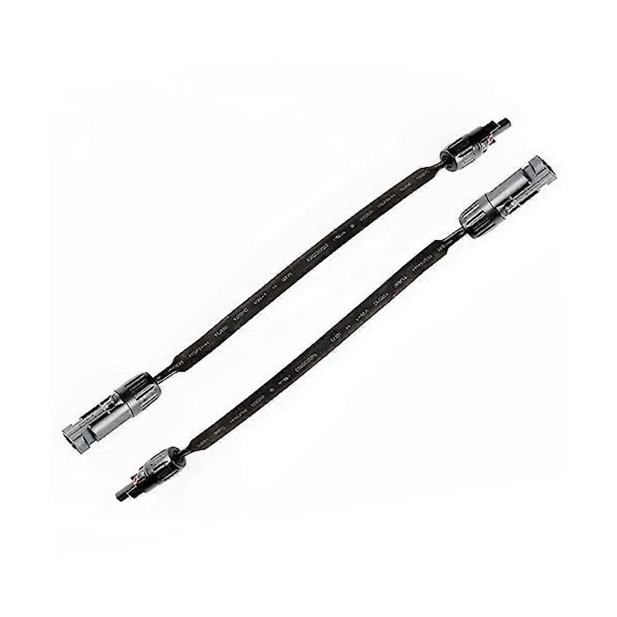 1 Pair of Solar Cable Window Feedthrough, 16Inch Flat Solar Panel Wiring with Plug and Coupler Sola