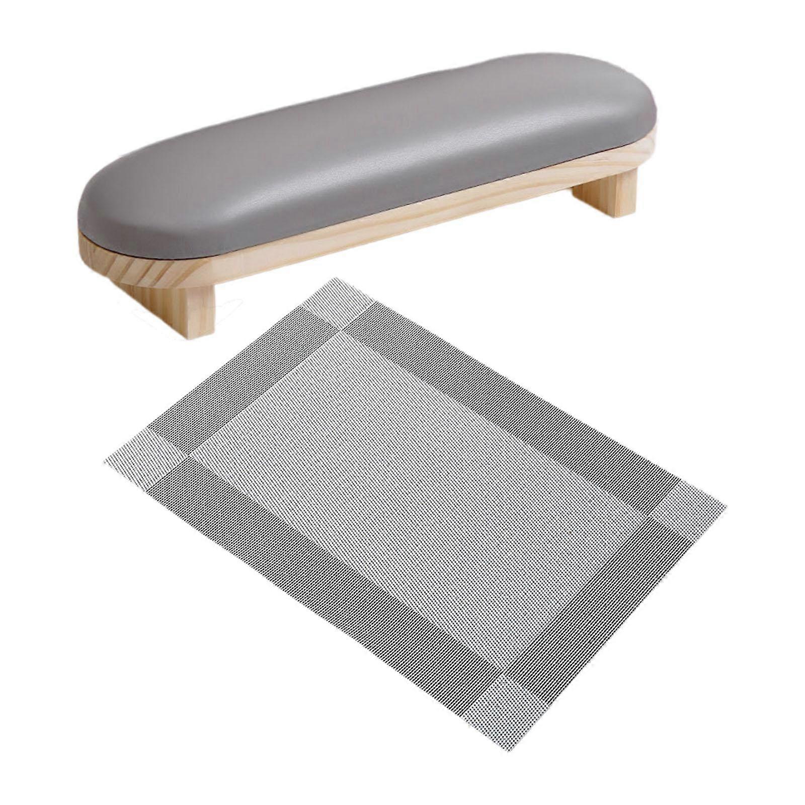 Repose-mains en cuir PU pour manucure pédicure à usage domestique Salon gris