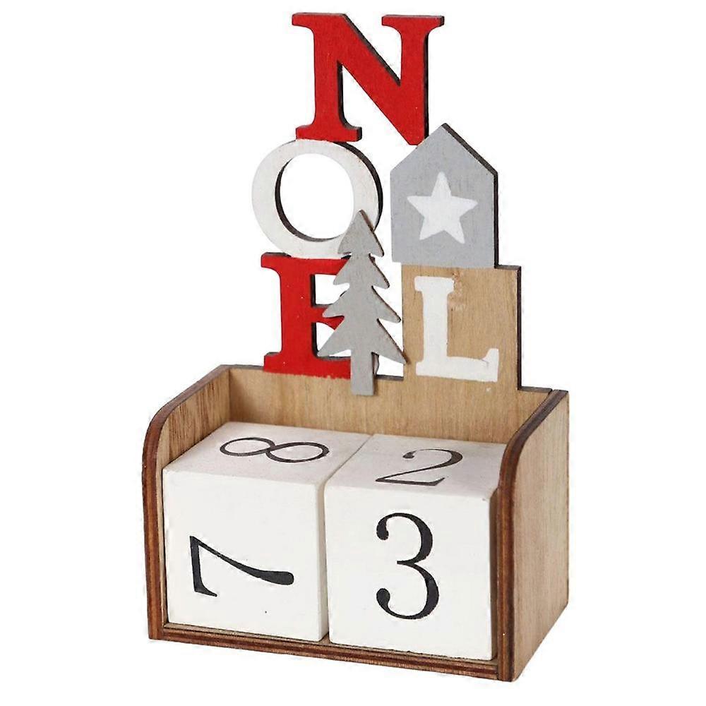 Wooden Christmas Advent Calendar Tabletop Countdown Calendars With Numbers Blocks Xmas Decor For Winter Party Home Living Room