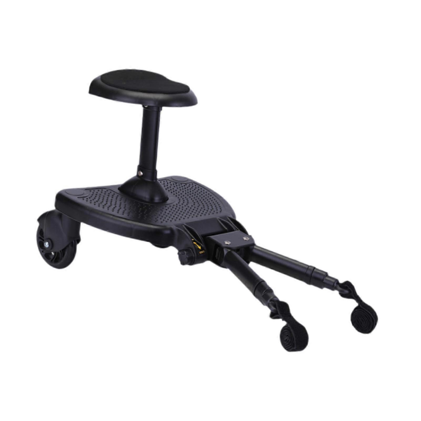 Standing Board for Most Stroller with Wheels with Detachable Seat Pram Pedal Black