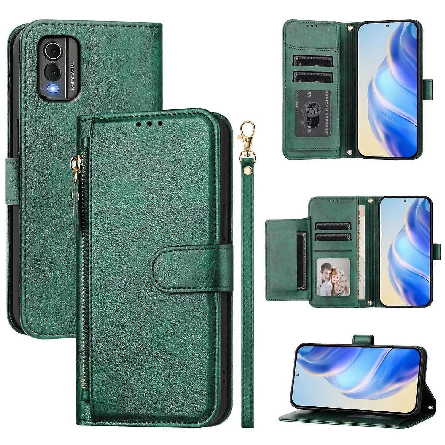 Zipper Wallet PU Case For Nokia C32