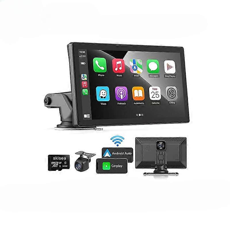 9 Inch Wireless Car Stereo with Apple Carplay & Android Auto,Portable Touch Screen Navigation for Ca