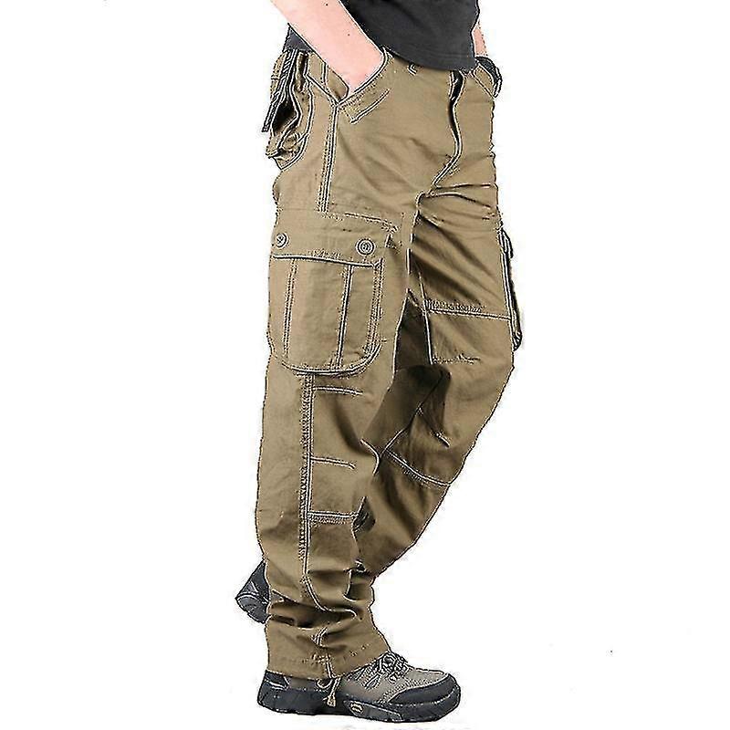 גברים לוחמים מטען ארוך מכנסי עבודה מכנסי עבודה רופפים צבאיים מרובי כיסים תחתונים