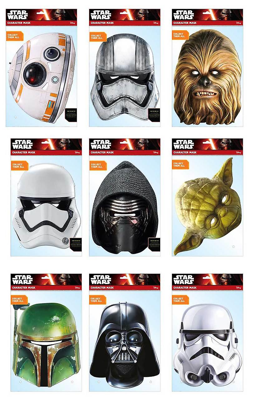 Star Wars Official 2D Card Party Fancy Dress Masks Variety 9 Pack