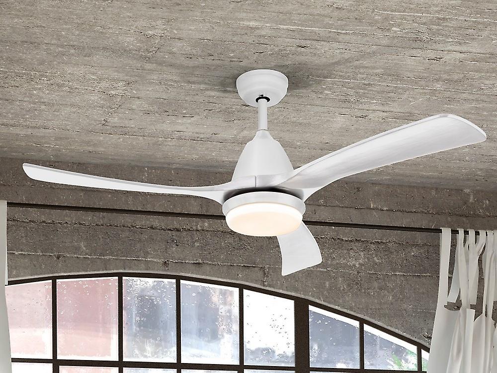 Schuller Aspas 6 Speed Ultra Quiet Ceiling Fan White with LED Light, Remote Control, Timer & Reversible Functions