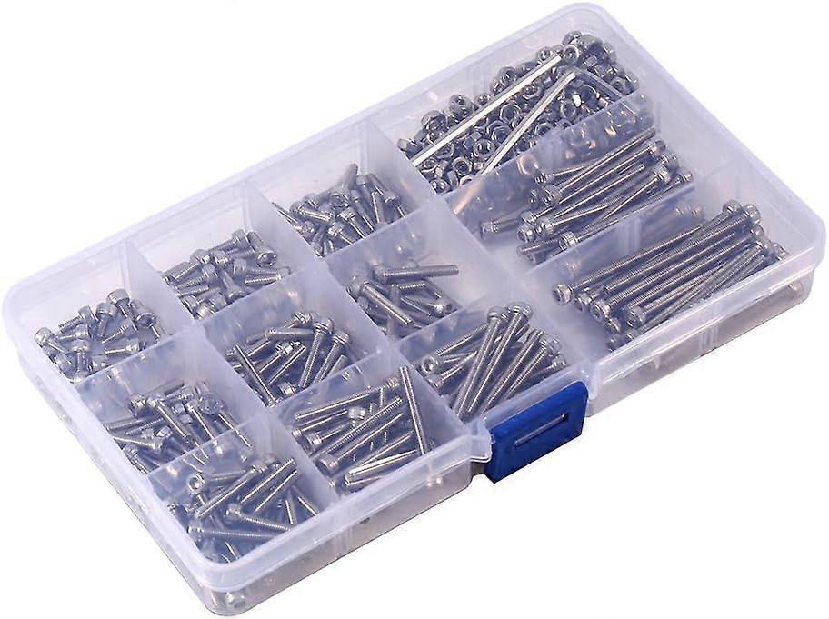 Socket Screws-440pcs M3 Stainless Steel Hex Head Socket Screws and Nuts Assortment + 2 Hex Keys