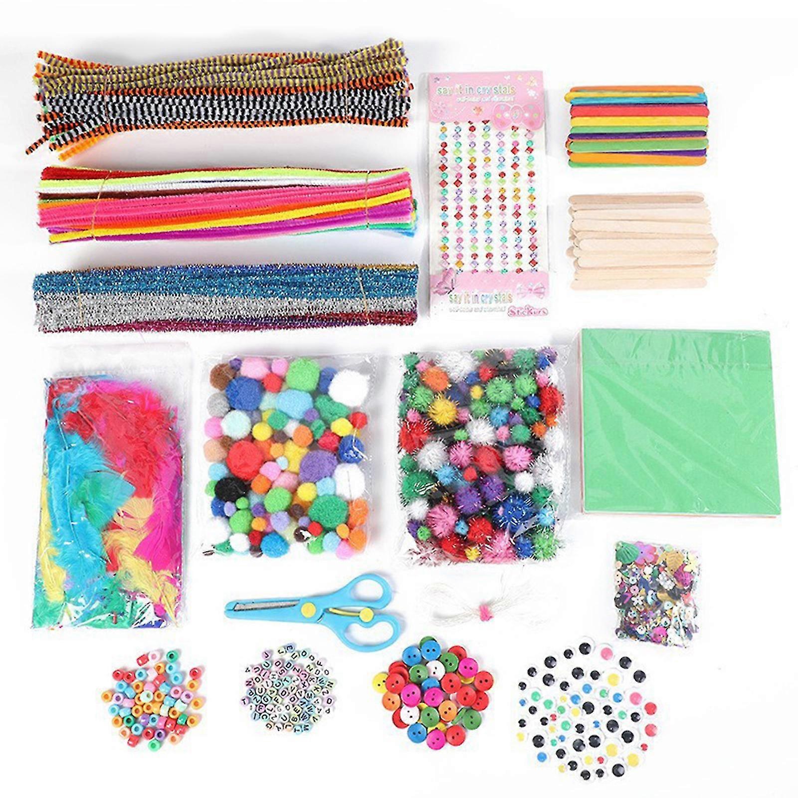 Kids Arts And Crafts Set - Diy Portable Box With Over 1,000 Materials For Creative Projects
