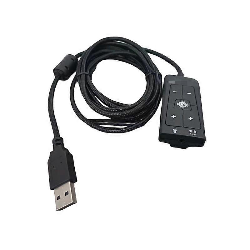 USB External Sound Card to 3.5mm Headphone Mics Jacks Adapter for Cloud2 7.1