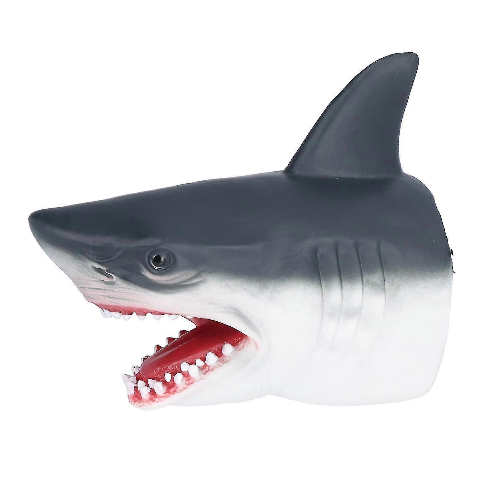 Realistic Soft Rubber Shark Hand Puppet for Kids - Role Play Toy