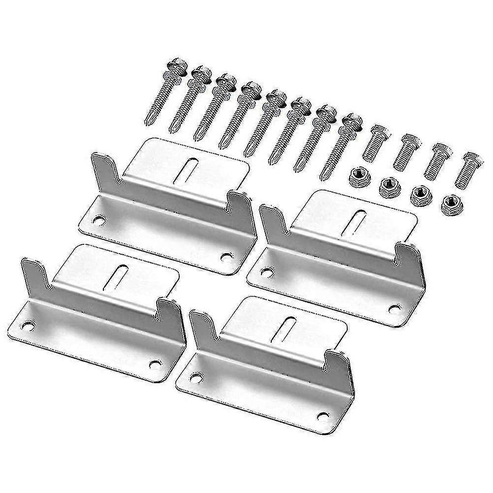 Solar Panel Mounting Z Bracket Compatible With Rv, Boat, Caravans, 4 Pack, Silver