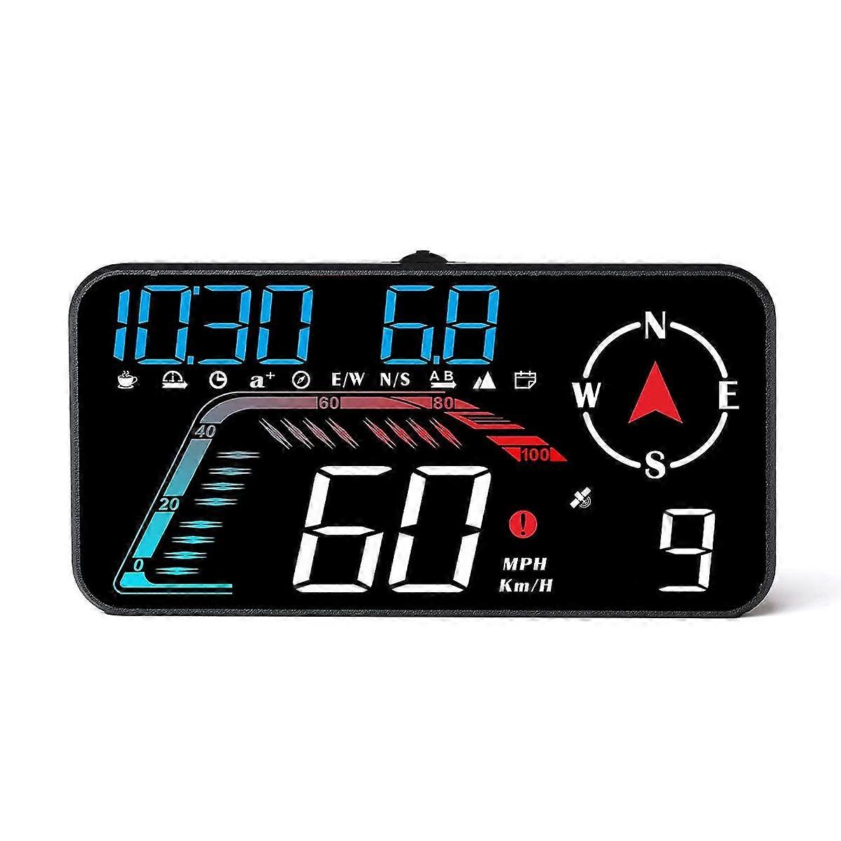 G12 HUD Head-Up Display GPS Car Display Speeding Alarm Driving Speed Universal As Shown