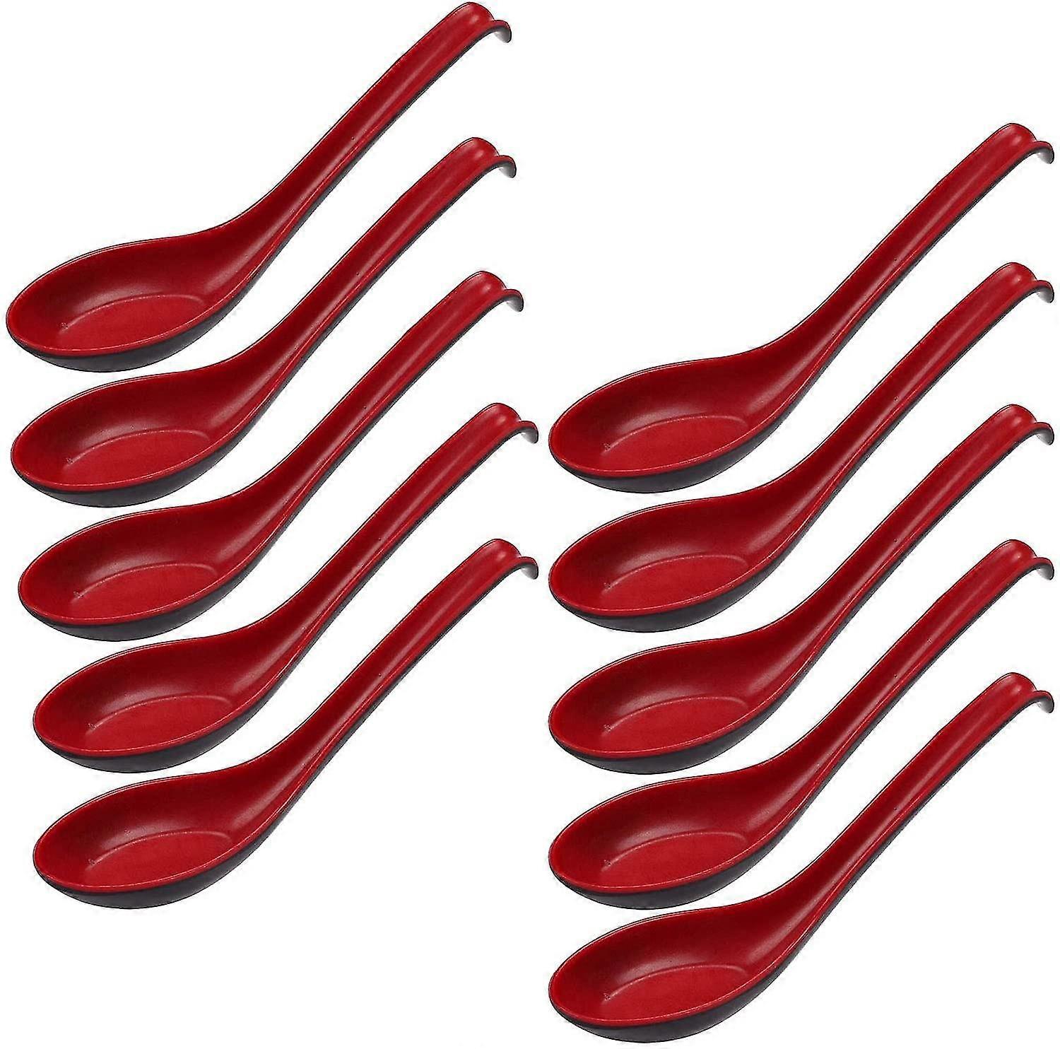 10pcs Miso Soup Spoon 6.3 Inch Rice Spoon With Hook, Long Handle