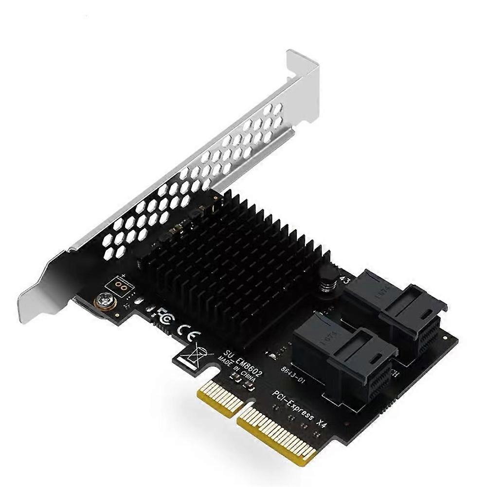 Expansion Card PCI-E to SFF-8643 Expansion Card 2 Port PCI-EX4 to U2 NVME Hard Disk Adapter Dual Port Splitless Card