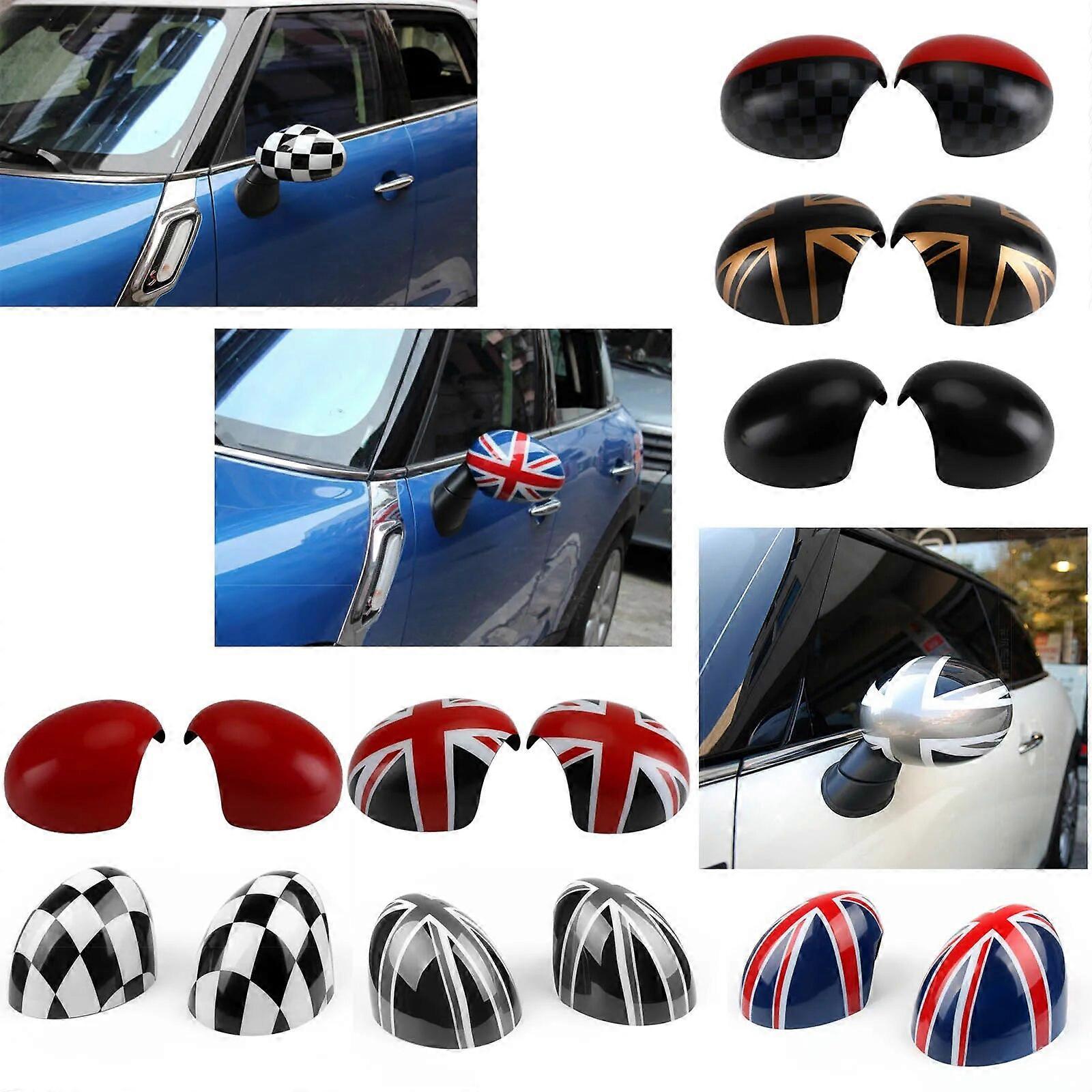 2pcs Door Rear View Mirror Covers Stickers Car-styling For Mini Cooper S Clubman Countryman Paceman R55 R56 R57 R58 R60 R61Motor Vehicle Mirrors