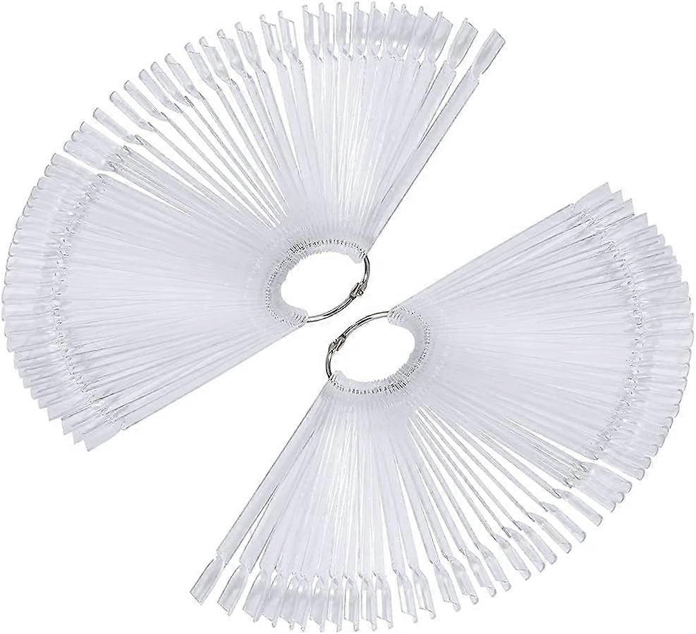 200pcs Nail Color Chart, Display Stand False Nail Color Chart Display Sticks Nail Color Chart Fan (Transparent)