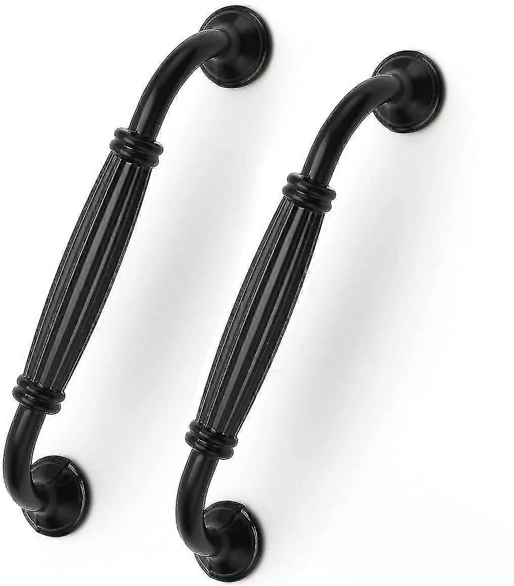 مجموعة من 12 مقابض أبواب خزانة ألومنيوم سوداء غير لامعة ، مقابض درج طويلة العقدة للمطبخ