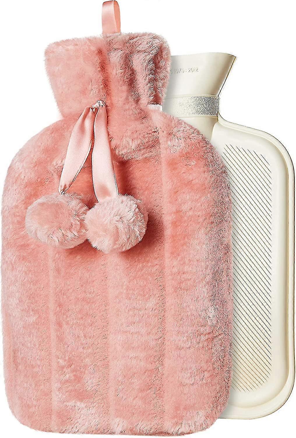 2l Wärmflasche Kunstfell (rosa)