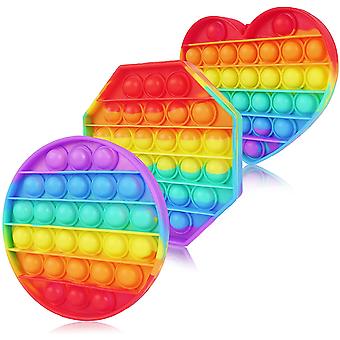 3pcs Pop It Fidget Toys, Push Pop Bubble Fidget It Sensory Toy, Simpl Dimpl, Bpa Free Silicone, Stress Relief And Anti-anxiety Toy