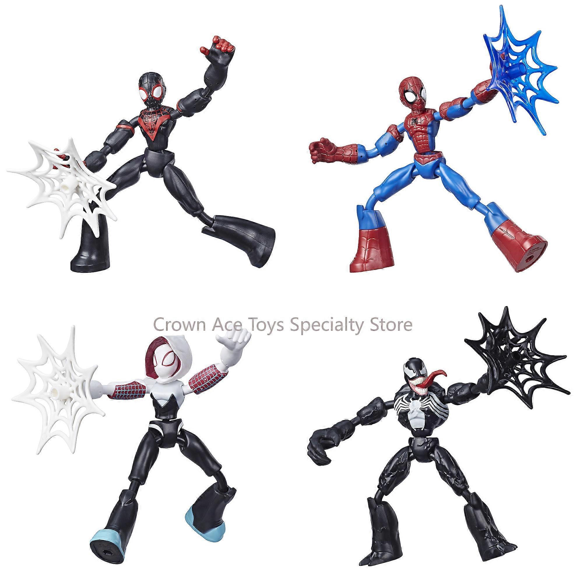 Marvel Spider Man Venom Captain America Mysterio Black Panther Bend and Flex Action Figure Includes Web Accessory Ages 4 and Up