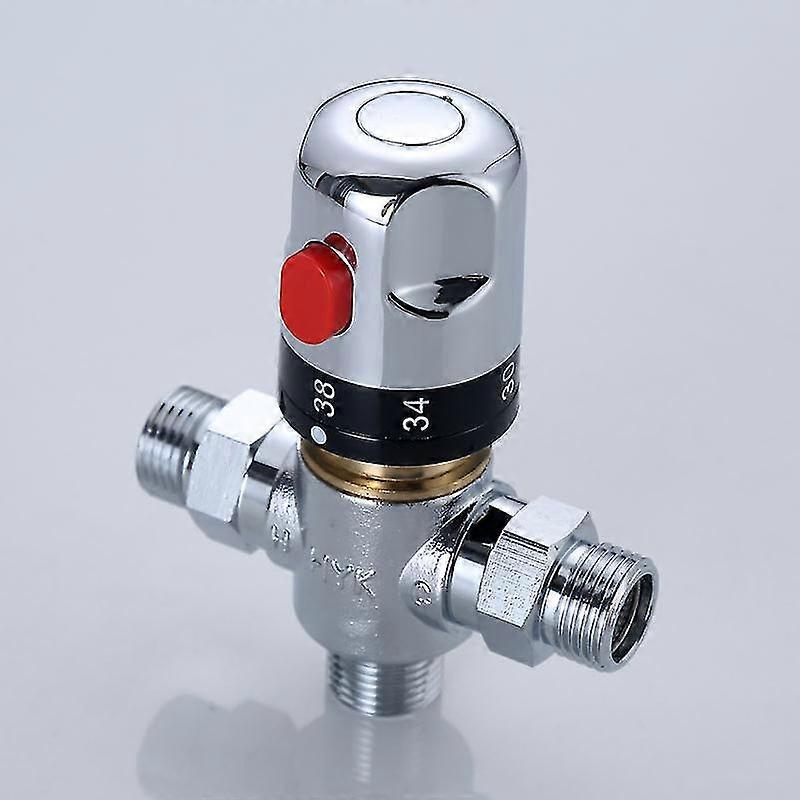 Thermostatic Mixing Valve Temperature Control G1/2" 3-way Solid Brass Valve For Shower Systems