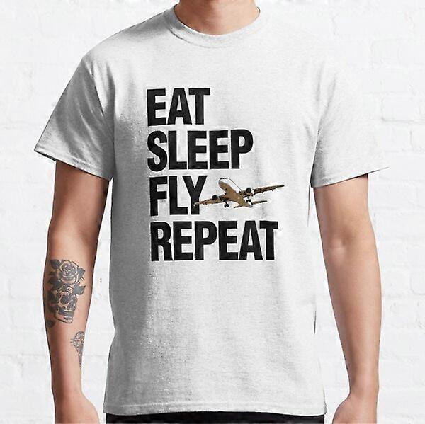 Tričko Eat Sleep Fly Repeat Classic-RK6015