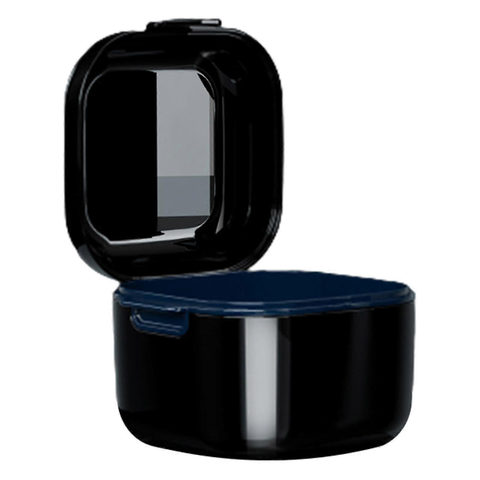 Denture Storage Box With Strainer False Teeth Storage Cleaning Container