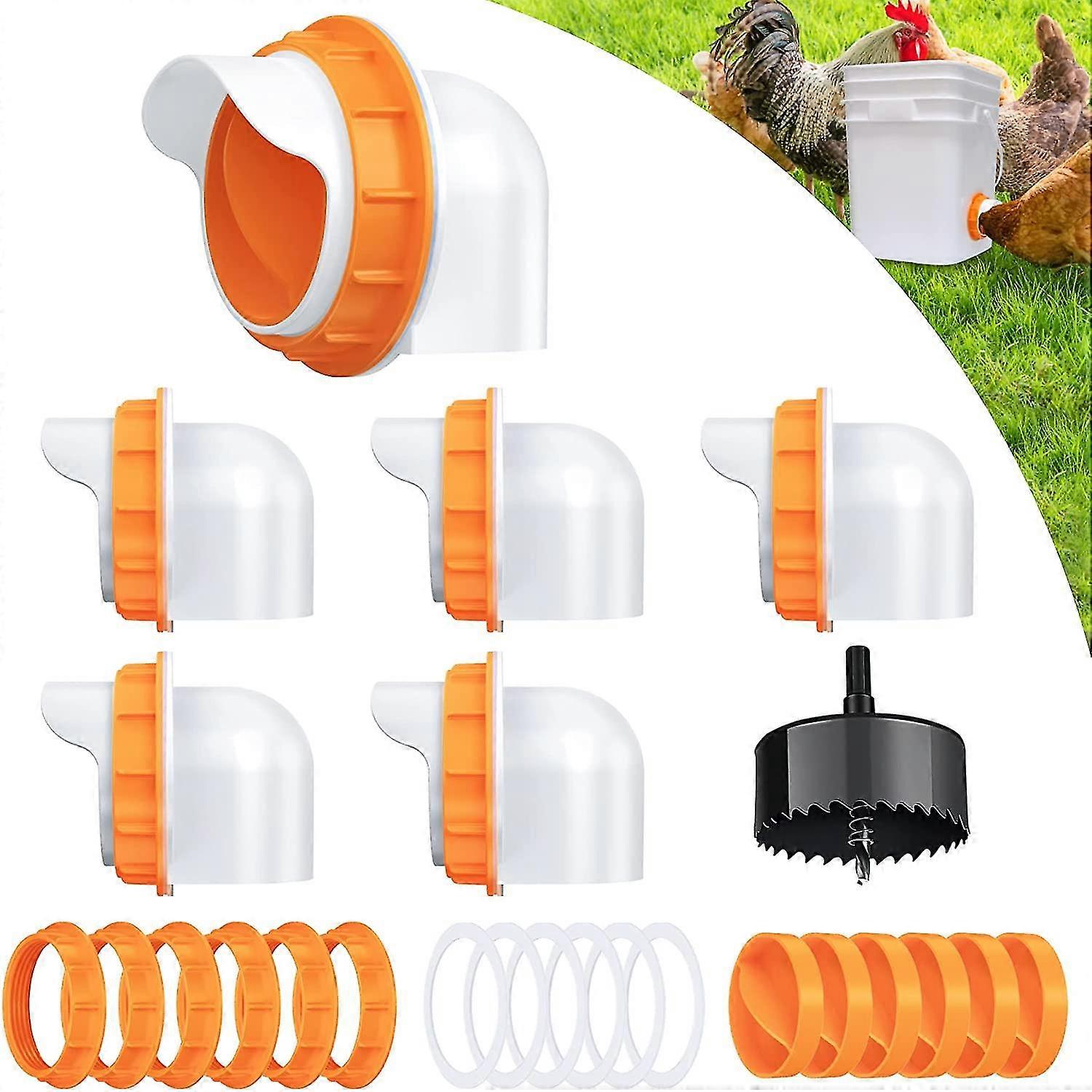Chicken Feeder, Weatherproof Reusable Gravity Chicken Feeder Kit Tw