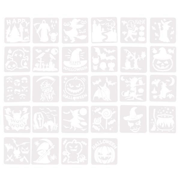 28 Sheets Halloween Hollow Graffiti Painting Template DIY Coloring Embossing Stencil