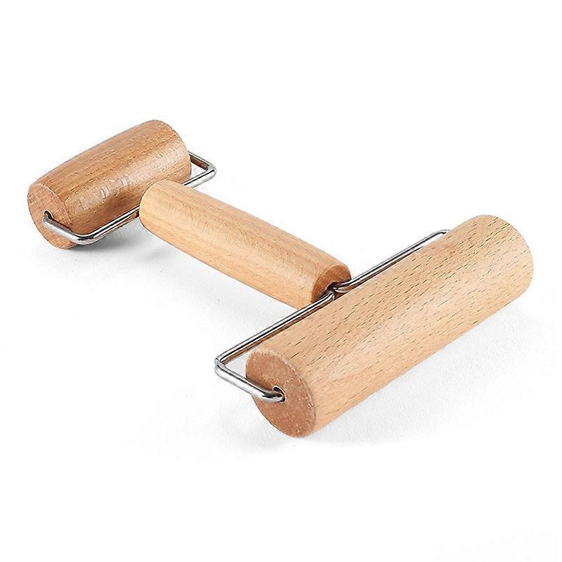 Double-end Wooden Rolling Pin Manual Push Dough Roller Cookie Pizza Baking Tool