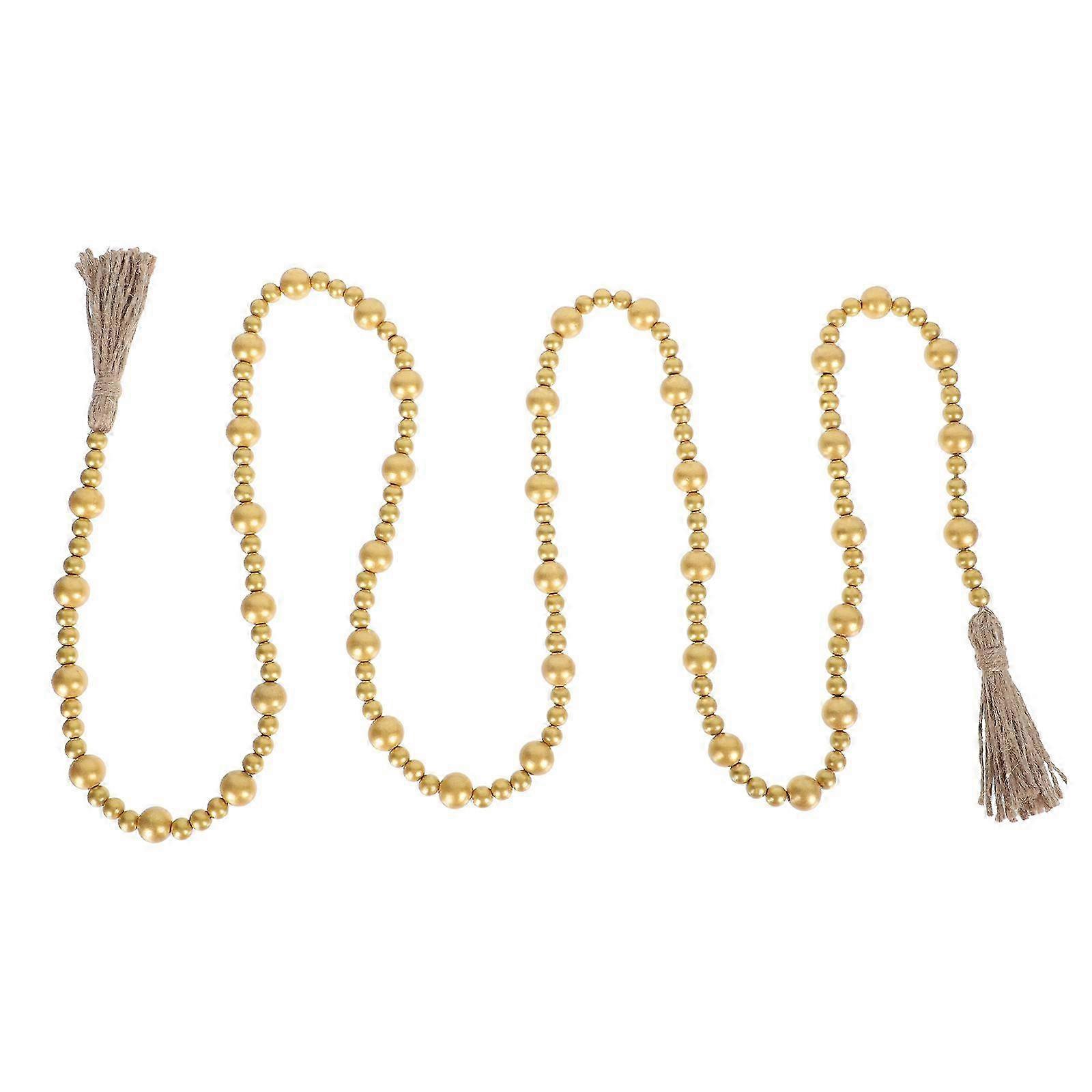 1pc Christmas Decorative Beads String Tree Wooden Beads Decor Backdrop Pendant