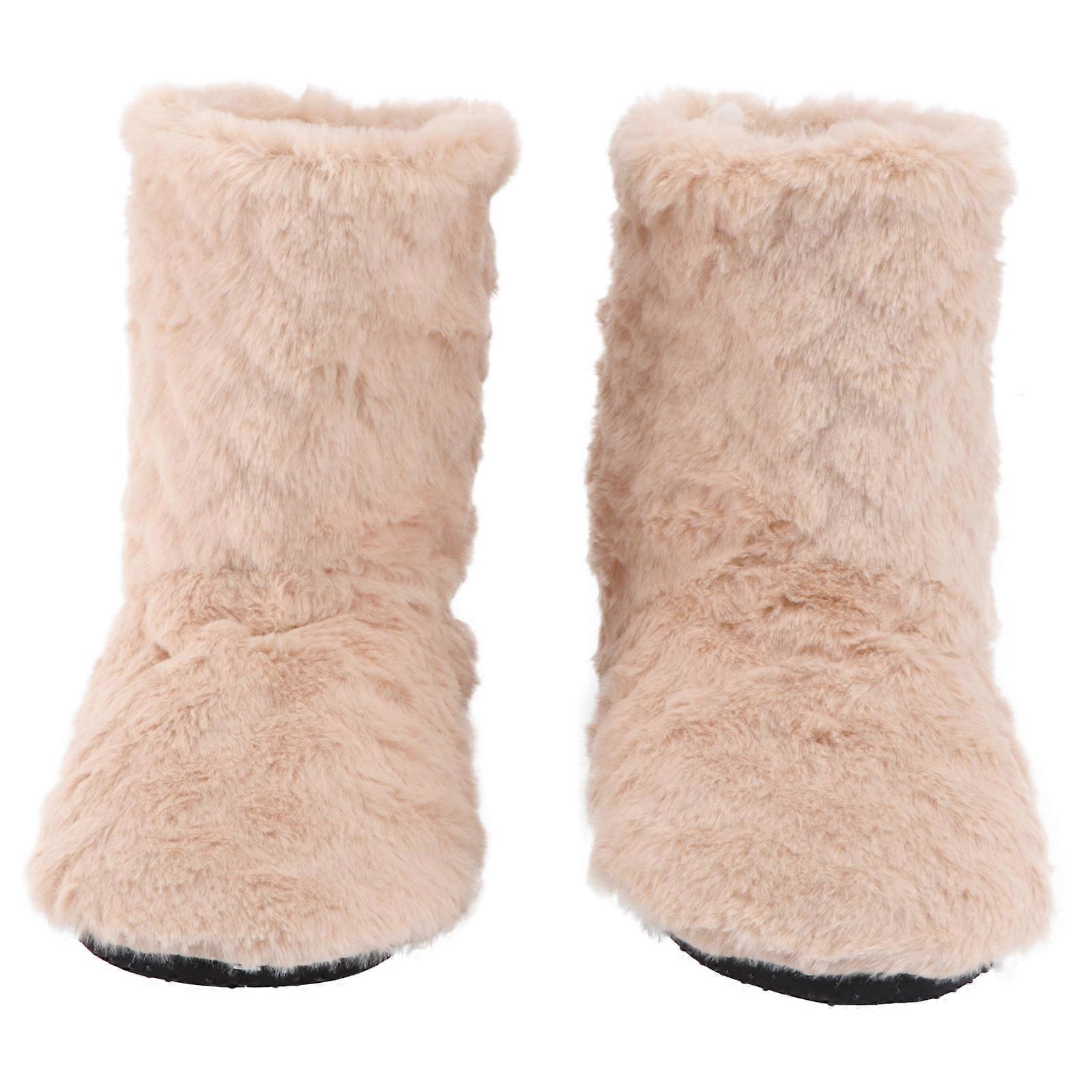 1 Pair Sole Floor Boots Indoor Anti-slip Floor Shoes Warm Shoes (Camel)