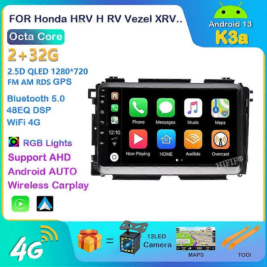 Android 13 For Honda Vezel HR - V HRV HR V XRV 2015 - 2017 Car Radio Multimedia Video Player Navigation GPS Android No 2din DVD