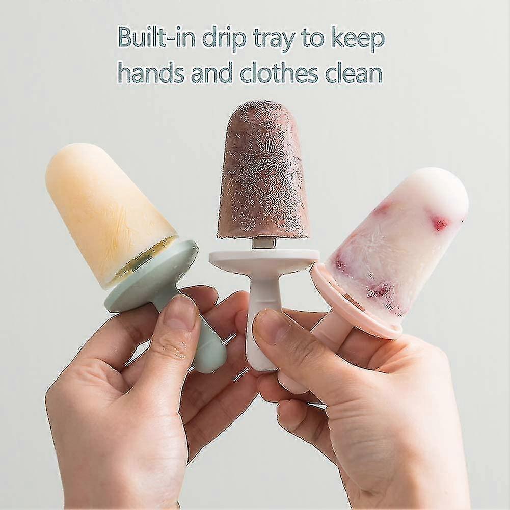 Popsicle Mold Set 4 Pieces Homemade Silicone Popsicle Maker Kid Easy Release Ice Cream Molds Reusable Diy Pop Molds (white)