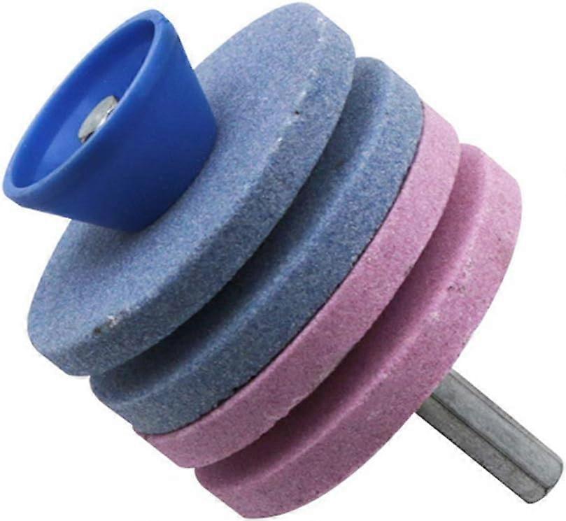 iplusmile 4-Layer Lawn Mower Sharpener Mechanical Drill Faster Blade Sharpener (Blue & Pink)