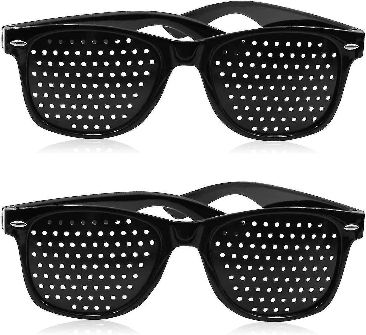 Görüşü İyileştirmek için 2pack İğne Deliği Gözlükleri, Siyah Unisex Görme Güçlendirici İğne Deliği Gözlükleri